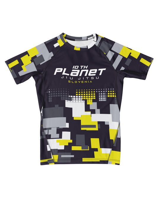 10th Planet – 10P Blocks – Kids Short Sleeve Rashguard