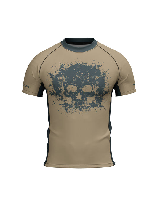 Tribe Alpha – Rashguard - Short Sleeves Ghost Division (Beige) – prikaz 3