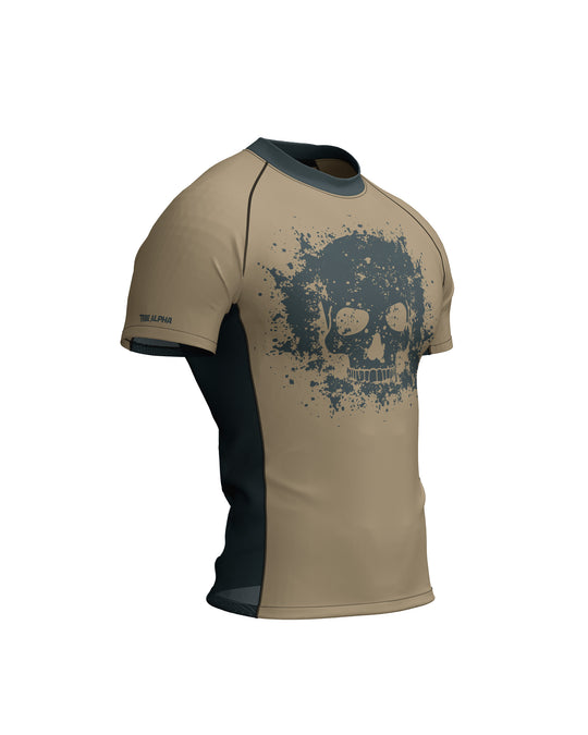 Tribe Alpha – Rashguard - Short Sleeves Ghost Division (Beige) – prikaz 1