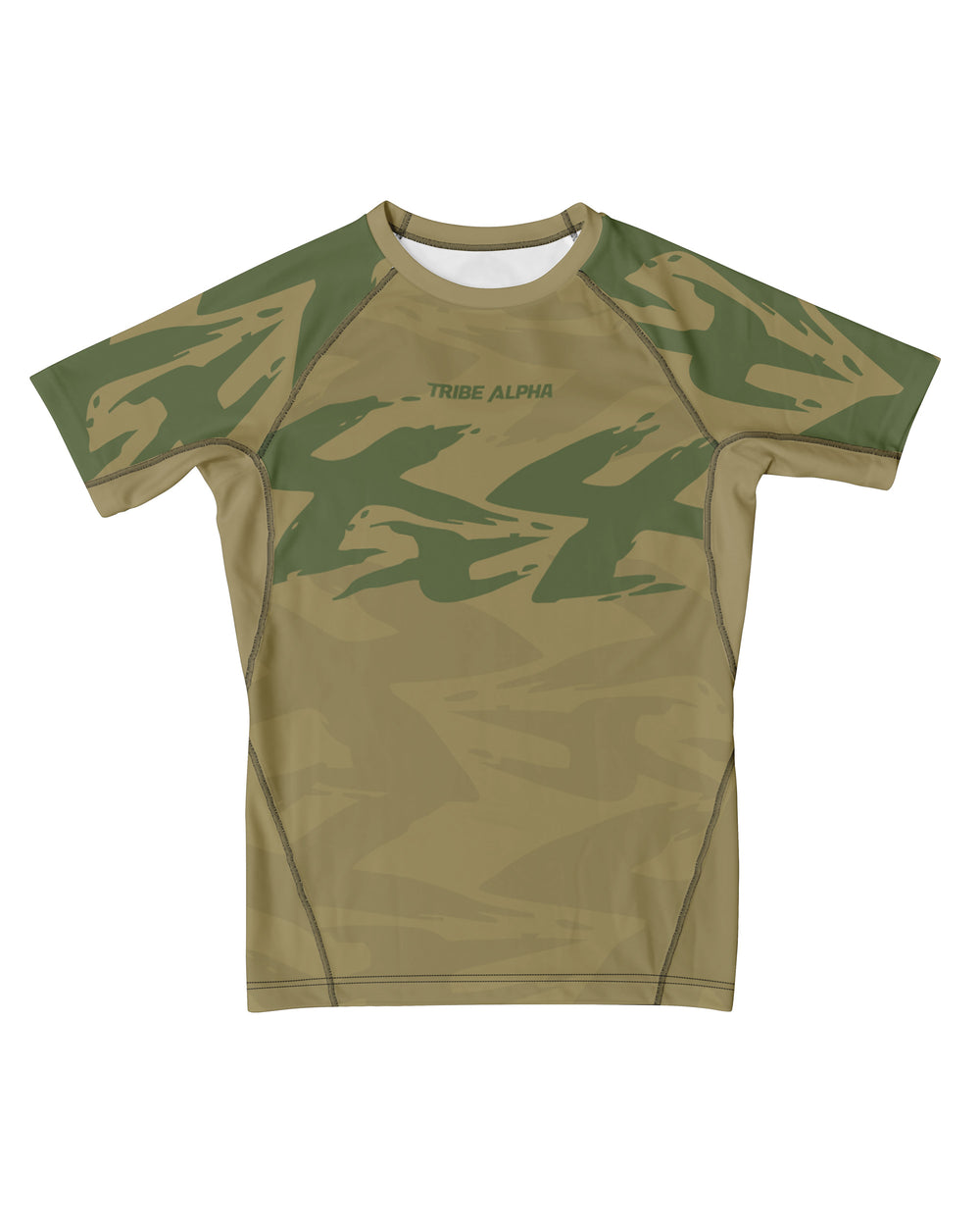 Tribe Alpha – Rashguard Dark Current - Olive Green - Short Sleeves M/Ž – prikaz 1