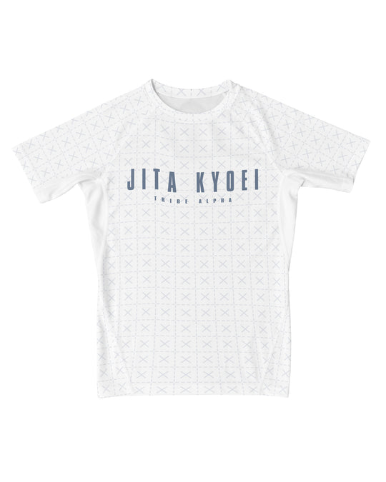 Tribe Alpha – Jita Kyoei (White) – Short Sleeve Rashguard