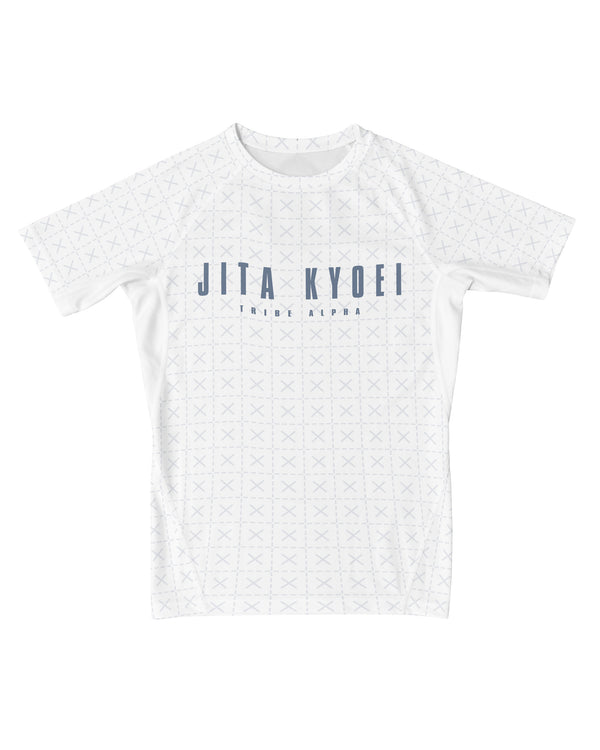 Tribe Alpha – Jita Kyoei (White) – Short Sleeve Rashguard