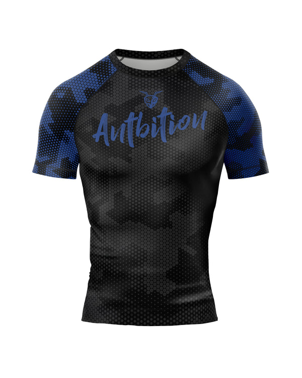 Antbition – Blue Belt – Short Sleeve Ranked Rashguard
