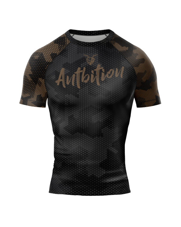 Antbition – Brown Belt – Short Sleeve Ranked Rashguard